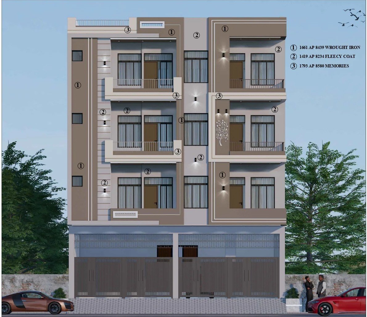 Multi-Storey Building Wrought Iron & Earthy Palette